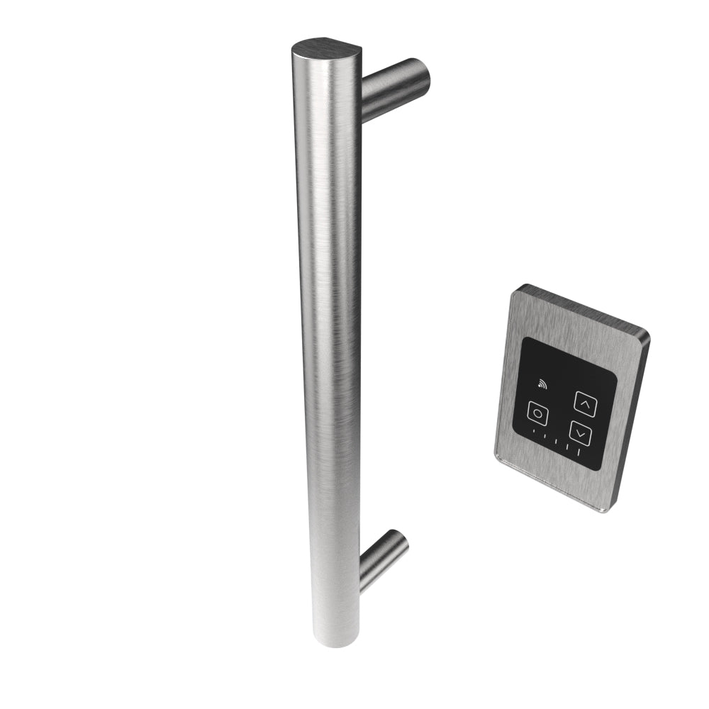 Amba Modello I Round 20" Hardwired Single Bar Brushed Stainless Steel Towel Warmer