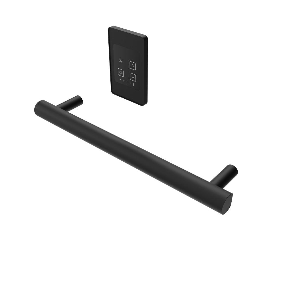 Amba Modello I Round 20" Hardwired Single Bar Matte Black Towel Warmer