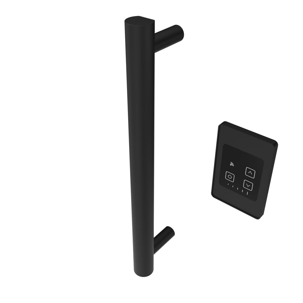 Amba Modello I Round 20" Hardwired Single Bar Matte Black Towel Warmer