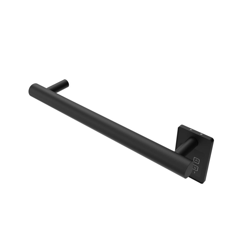 Amba Modello I Round 20" Hardwired Single Bar Matte Black Towel Warmer