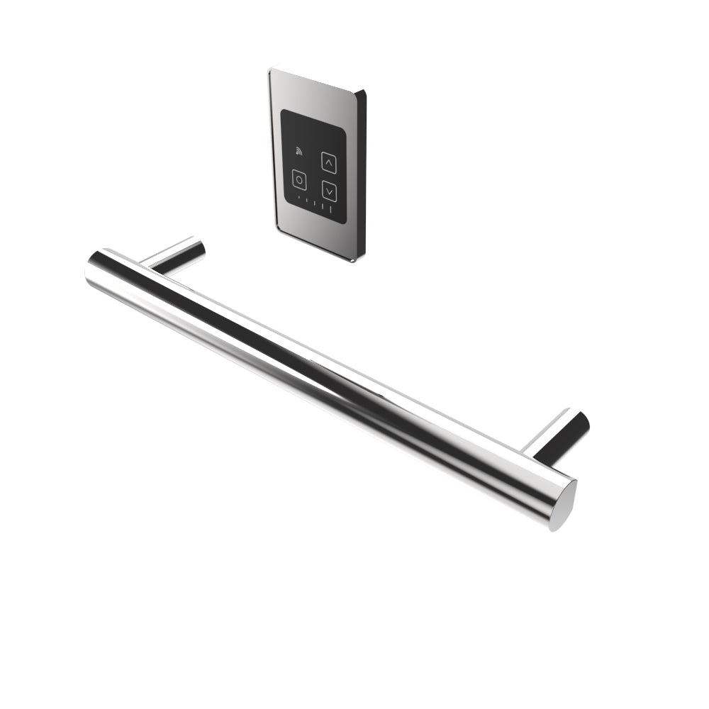 Amba Modello I Round 20" Hardwired Single Bar Polished Stainless Steel Towel Warmer