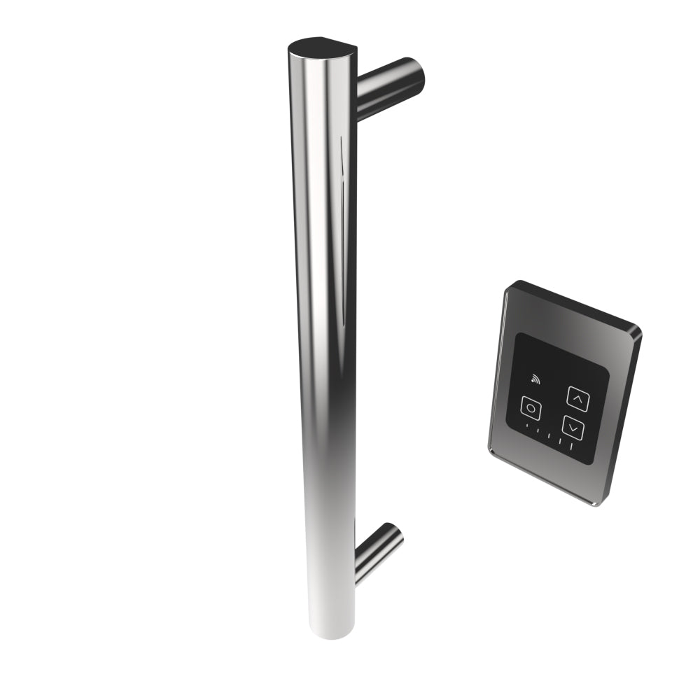 Amba Modello I Round 20" Hardwired Single Bar Polished Stainless Steel Towel Warmer