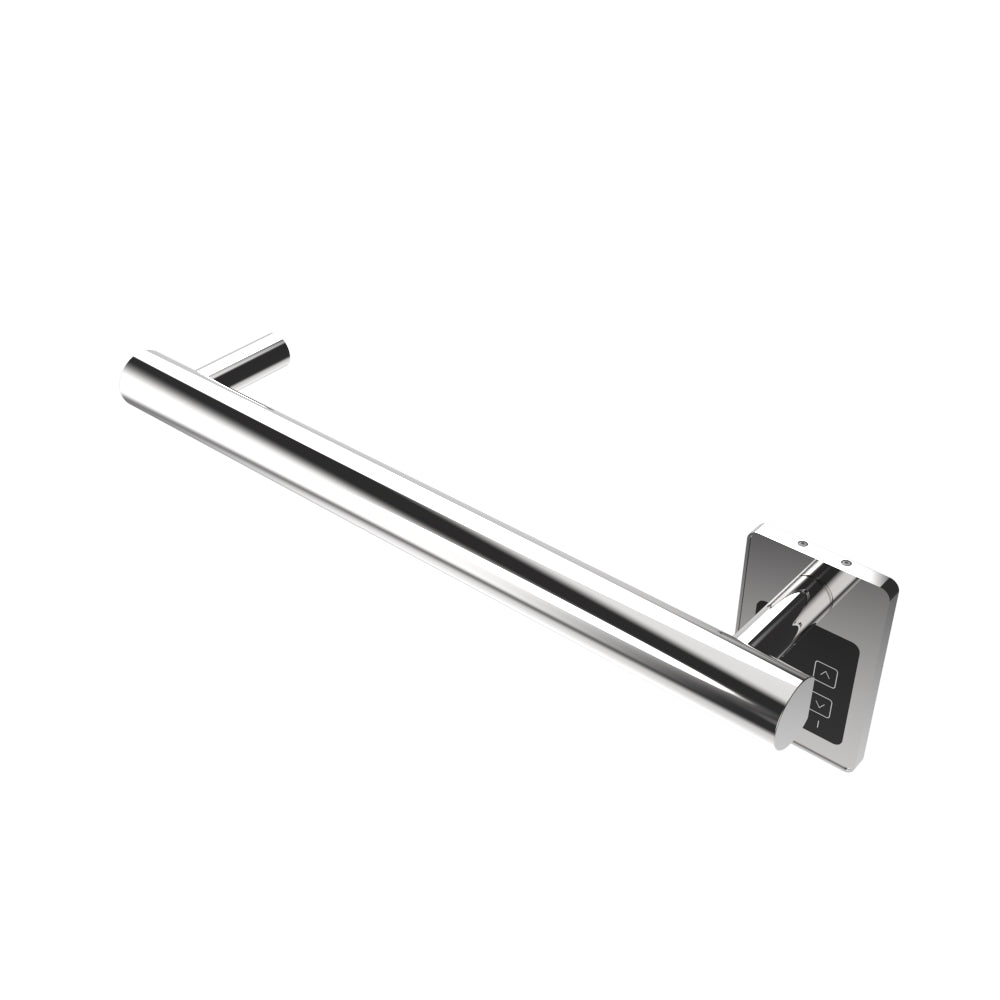 Amba Modello I Round 20" Hardwired Single Bar Polished Stainless Steel Towel Warmer