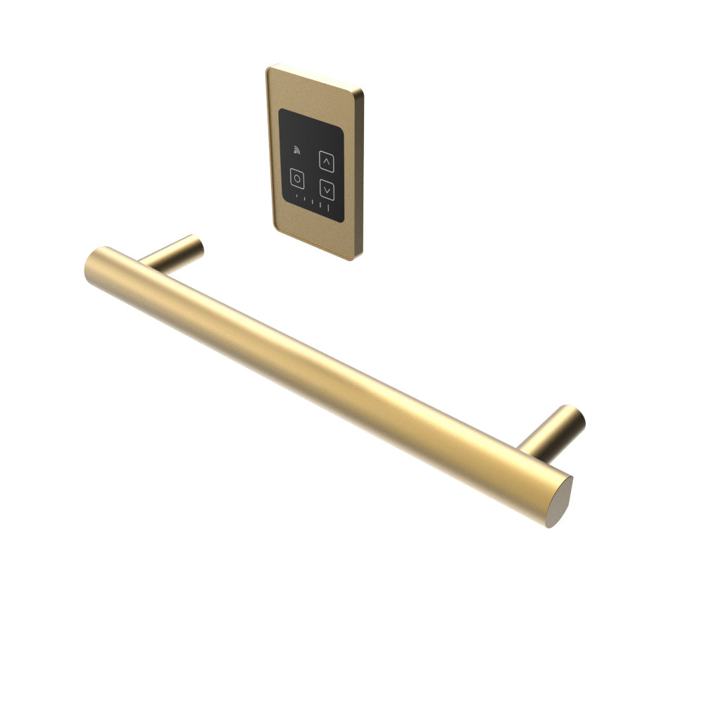 Amba Modello I Round 20" Hardwired Single Bar Satin Brass Towel Warmer