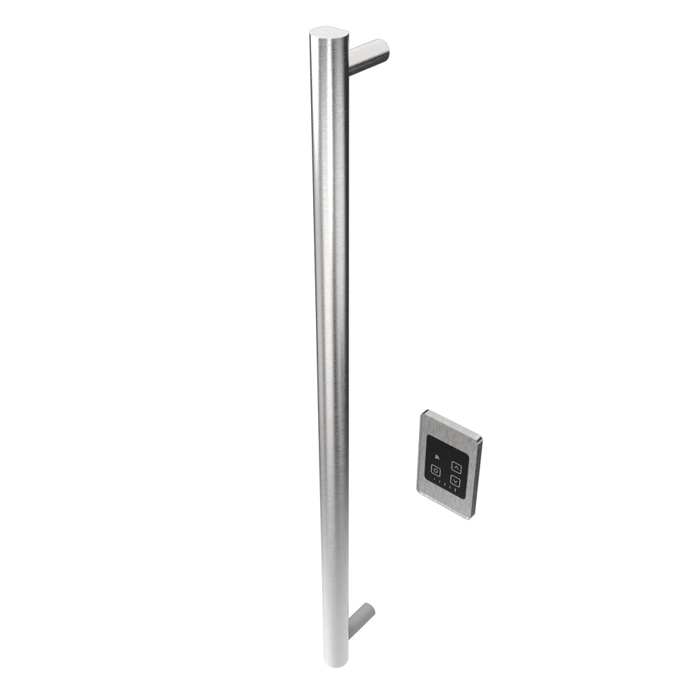 Amba Modello I Round 40" Hardwired Single Bar Brushed Stainless Steel Towel Warmer