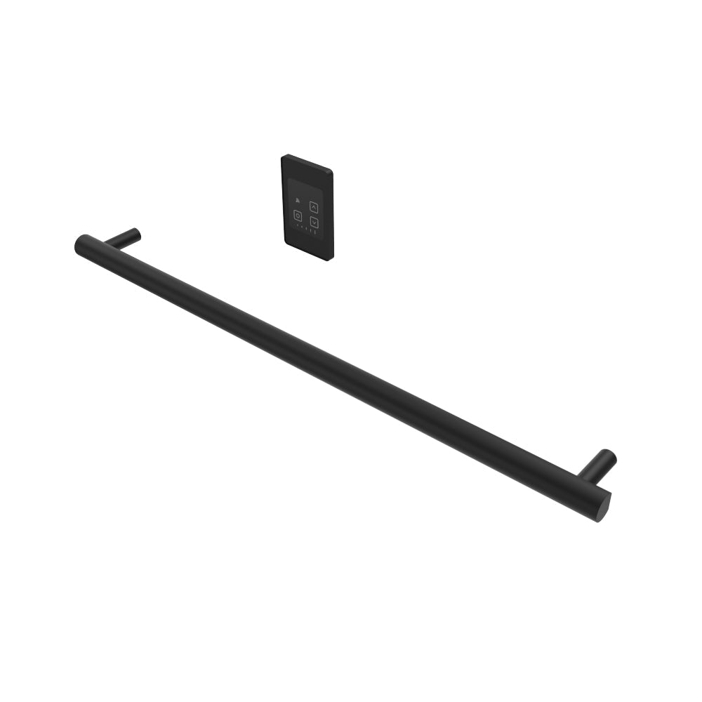 Amba Modello I Round 40" Hardwired Single Bar Matte Black Towel Warmer