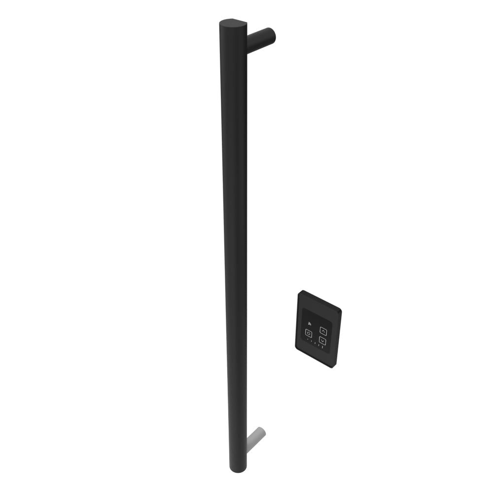 Amba Modello I Round 40" Hardwired Single Bar Matte Black Towel Warmer