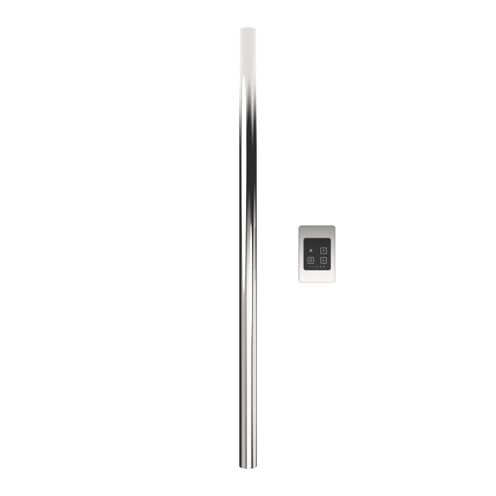 Amba Modello I Round 40" Hardwired Single Bar Polished Stainless Steel Towel Warmer