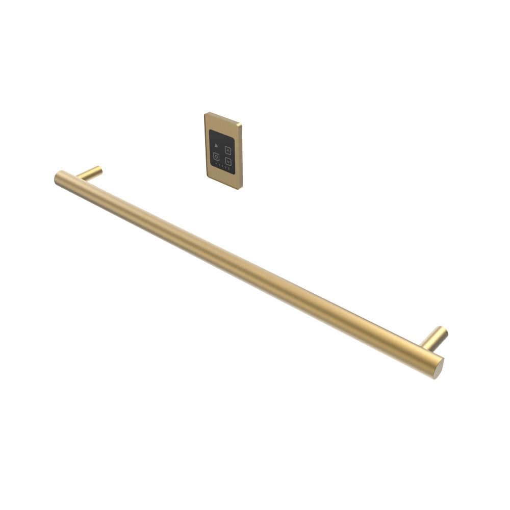 Amba Modello I Round 40" Hardwired Single Bar Satin Brass Towel Warmer