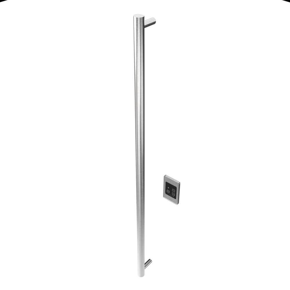 Amba Modello I Round 59" Hardwired Single Bar Brushed Stainless Steel Towel Warmer