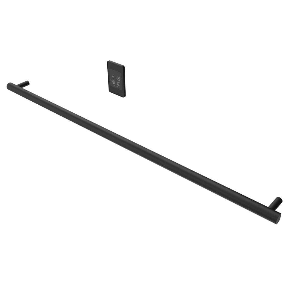 Amba Modello I Round 59" Hardwired Single Bar Matte Black Towel Warmer