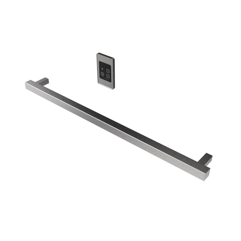 Amba Modello I Square 40" Hardwired Single Bar Brushed Stainless Steel Towel Warmer