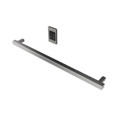 Amba Modello I Square 40" Hardwired Single Bar Brushed Stainless Steel Towel Warmer