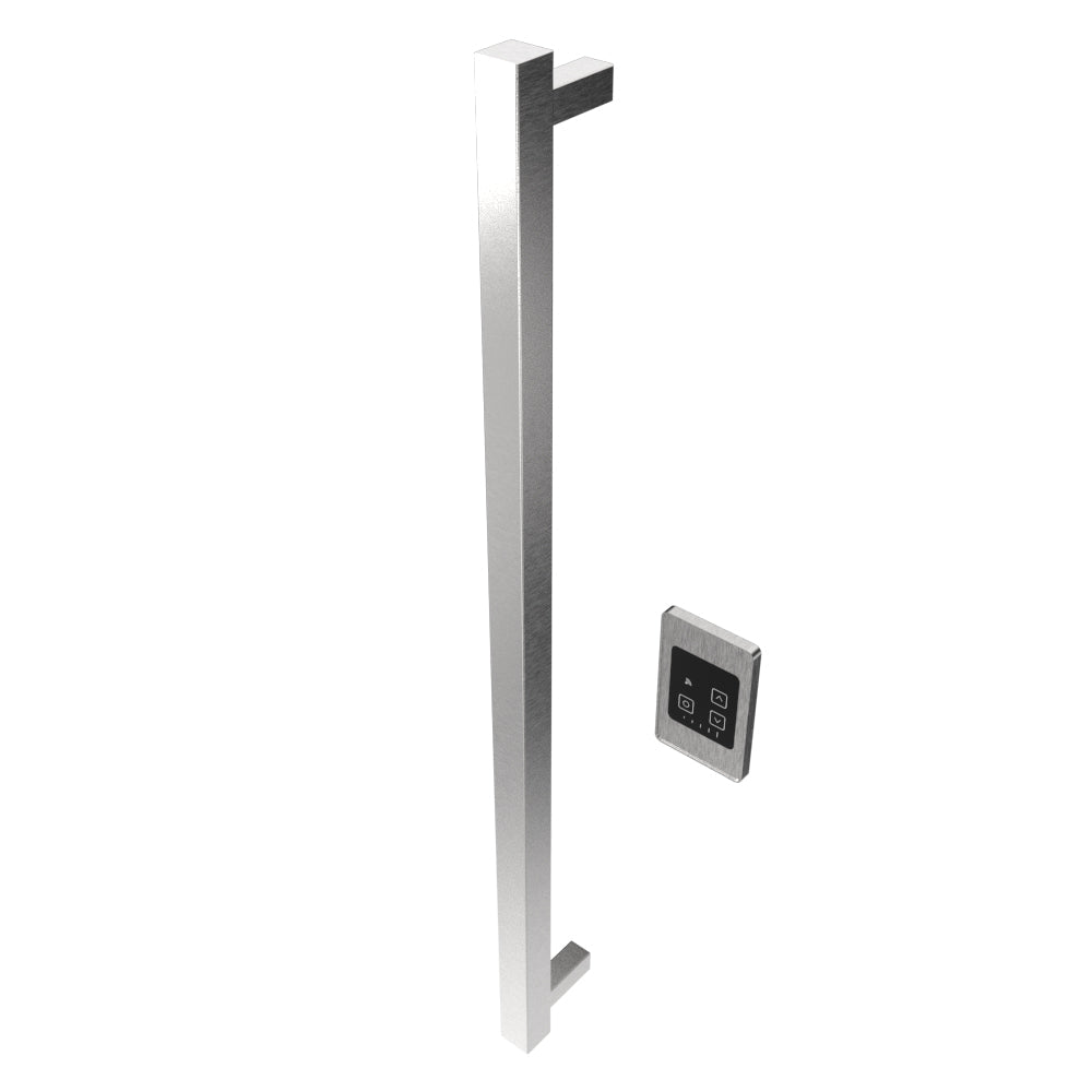 Amba Modello I Square 40" Hardwired Single Bar Brushed Stainless Steel Towel Warmer