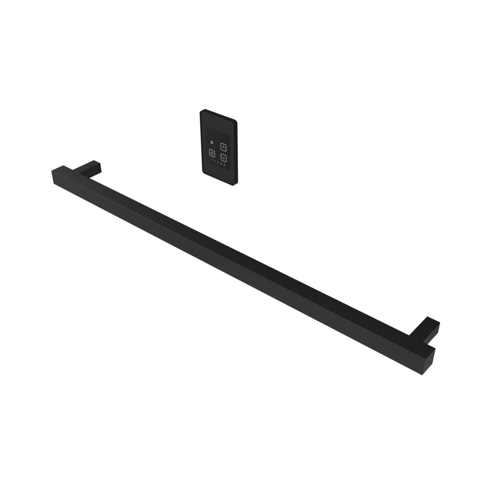 Amba Modello I Square 40" Hardwired Single Bar Matte Black Towel Warmer