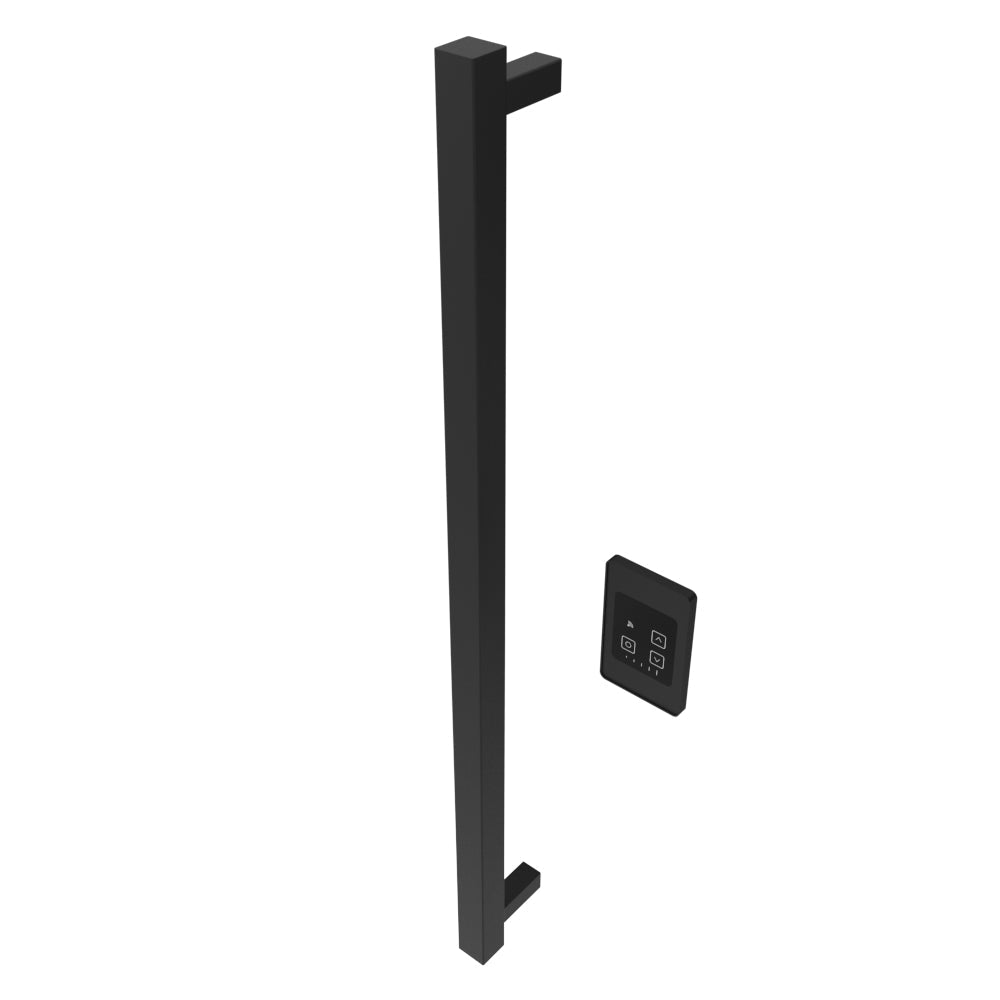 Amba Modello I Square 40" Hardwired Single Bar Matte Black Towel Warmer