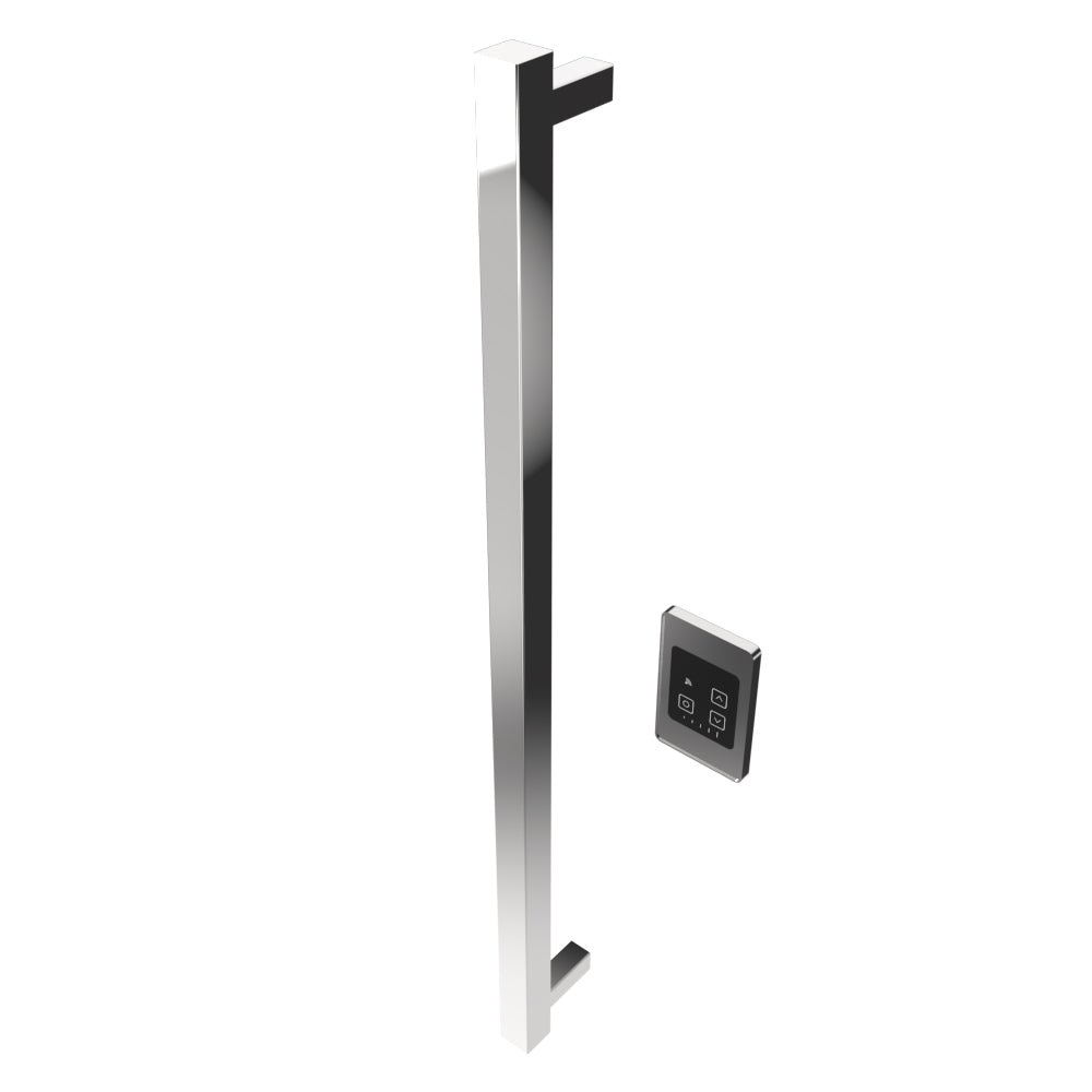 Amba Modello I Square 40" Hardwired Single Bar Polished Stainless Steel Towel Warmer