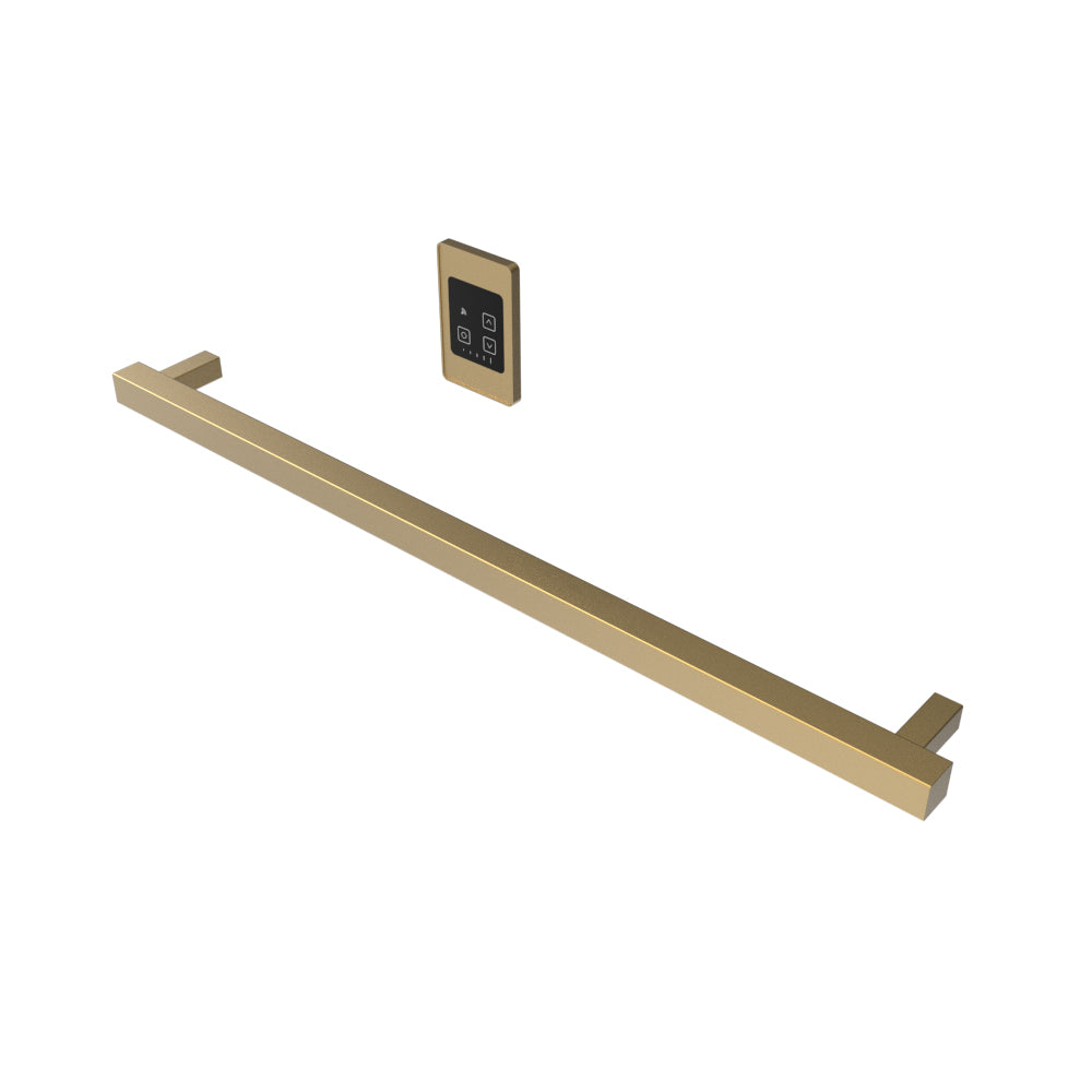 Amba Modello I Square 40" Hardwired Single Bar Satin Brass Towel Warmer