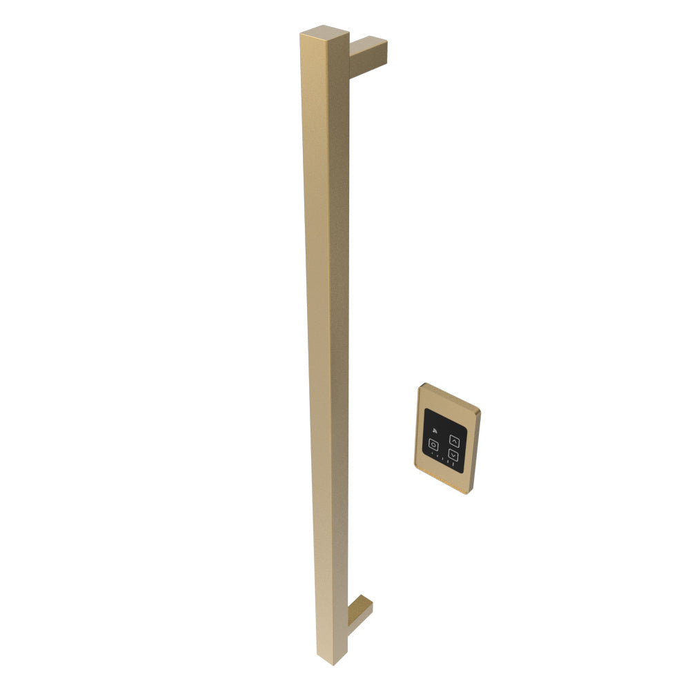 Amba Modello I Square 40" Hardwired Single Bar Satin Brass Towel Warmer