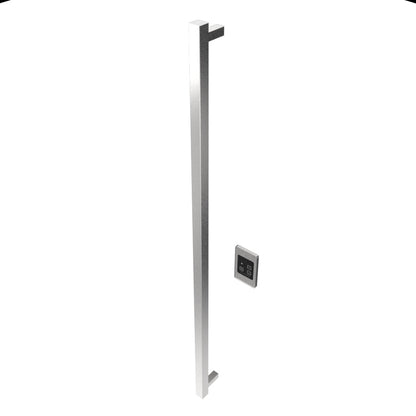 Amba Modello I Square 59" Hardwired Single Bar Brushed Stainless Steel Towel Warmer