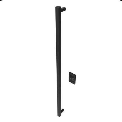 Amba Modello I Square 59" Hardwired Single Bar Matte Black Towel Warmer