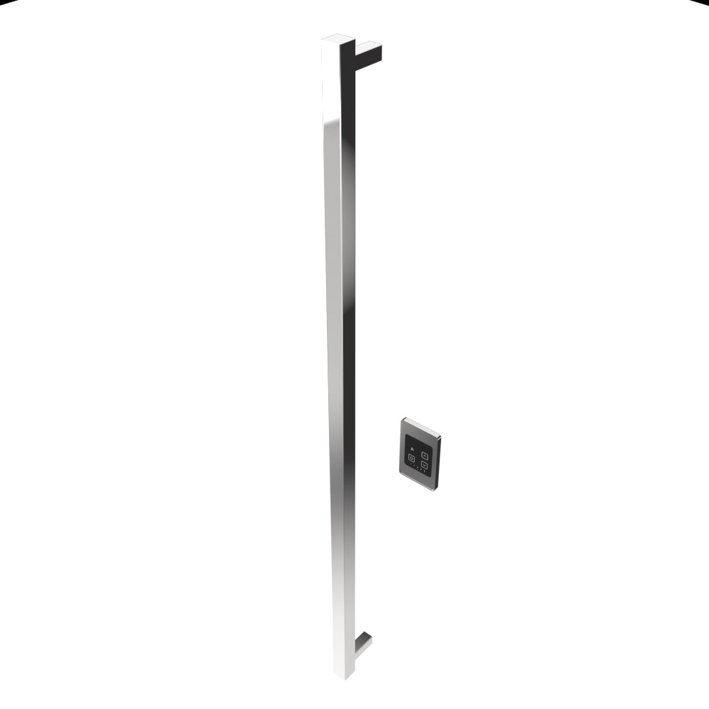 Amba Modello I Square 59" Hardwired Single Bar Polished Stainless Steel Towel Warmer