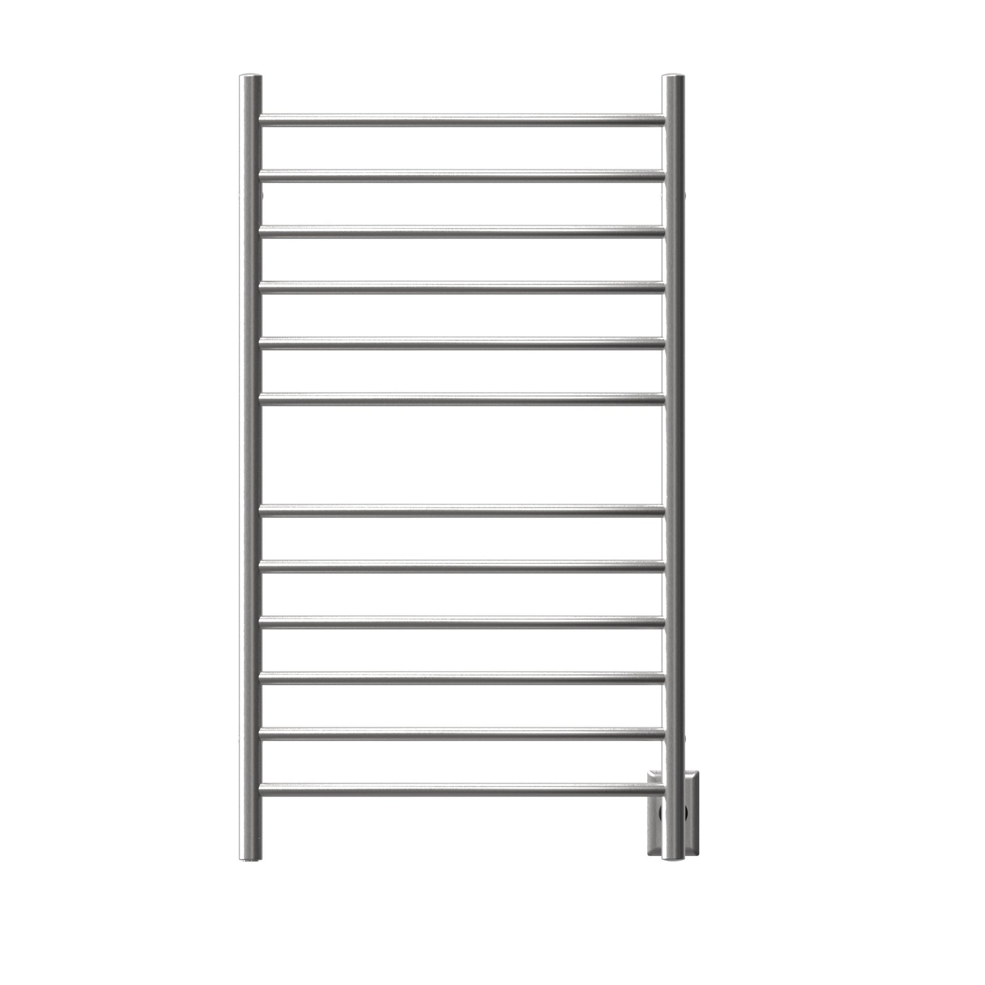 Amba Radiant Large Curved 12-Bar Brushed Stainless Steel Hardwired and Plug-in Combo Towel Warmer