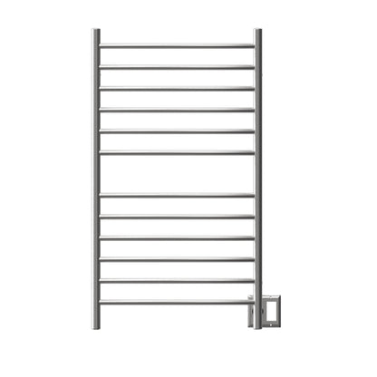 Amba Radiant Large Curved 12-Bar Brushed Stainless Steel Hardwired and Plug-in Combo Towel Warmer