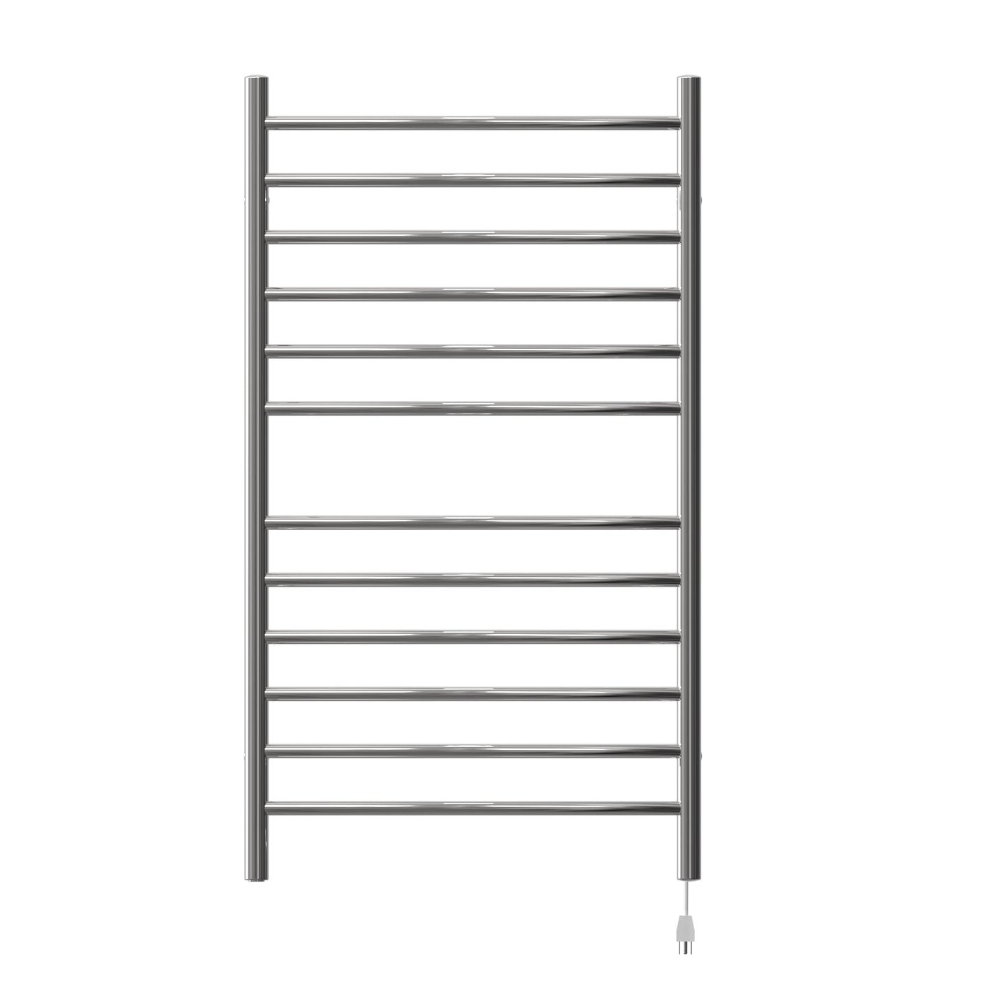 Amba Radiant Large Curved 12-Bar Polished Stainless Steel Hardwired and Plug-in Combo Towel Warmer