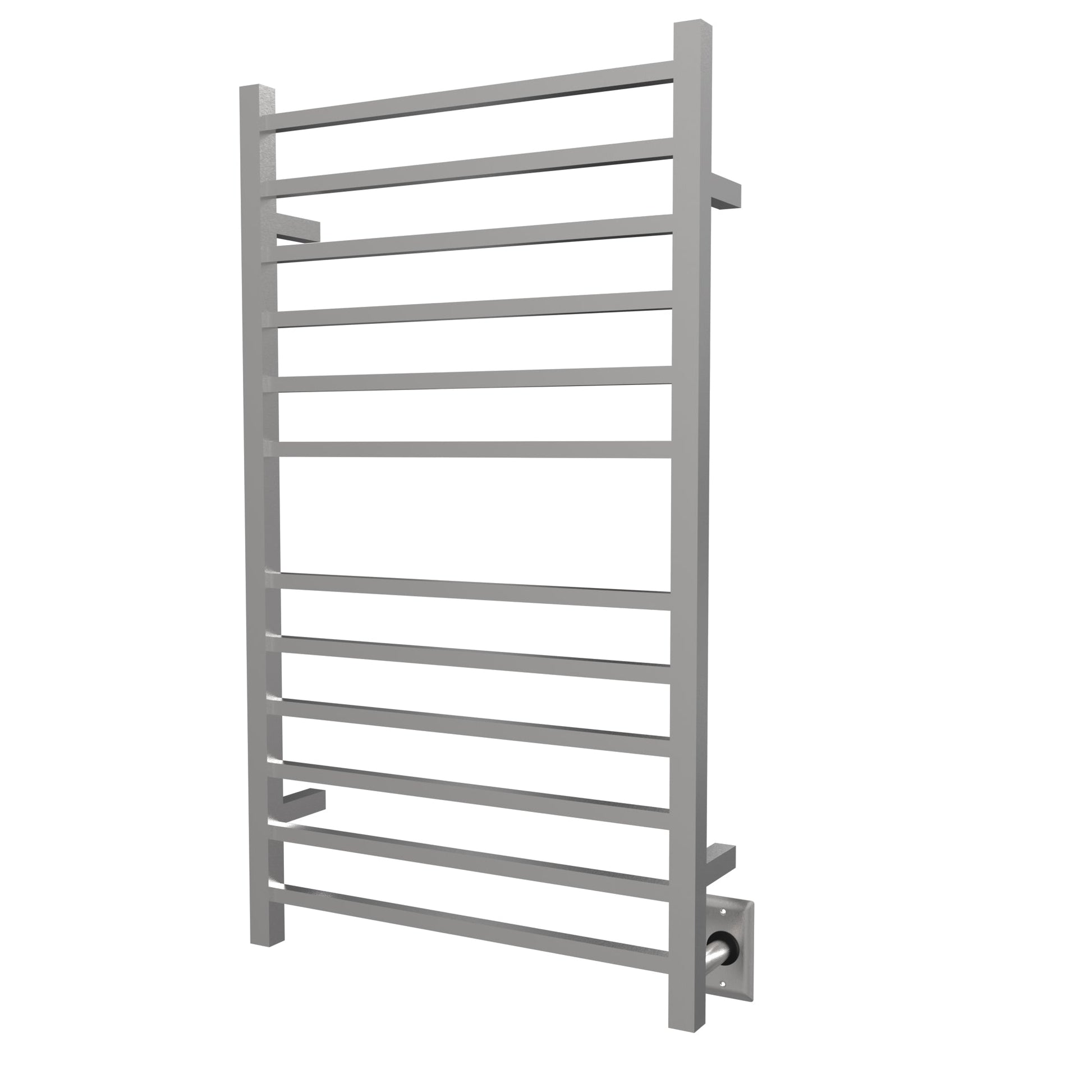 Amba Radiant Large Square 12-Bar Brushed Stainless Steel Hardwired and Plug-in Combo Towel Warmer