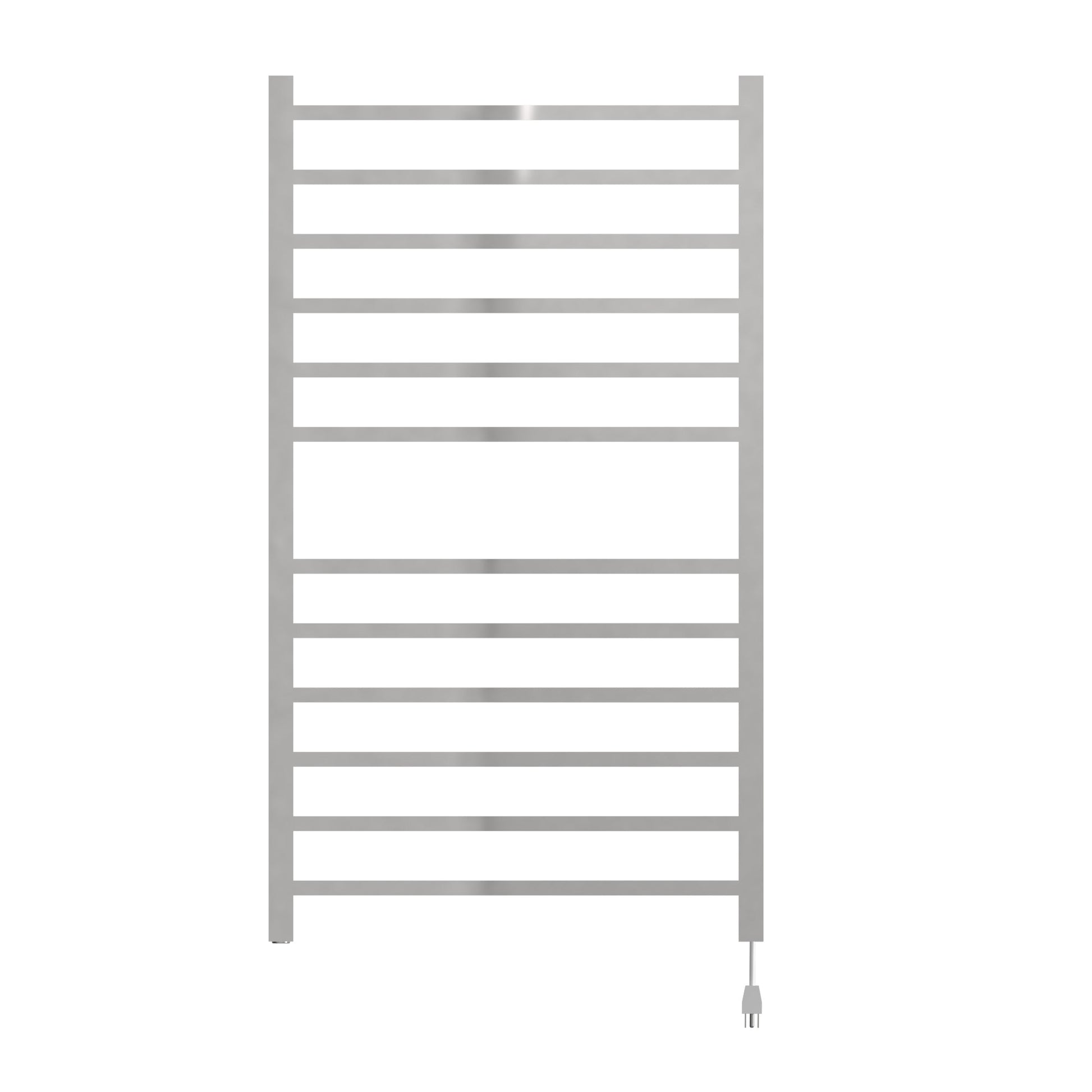 Amba Radiant Large Square 12-Bar Polished Stainless Steel Hardwired and Plug-in Combo Towel Warmer