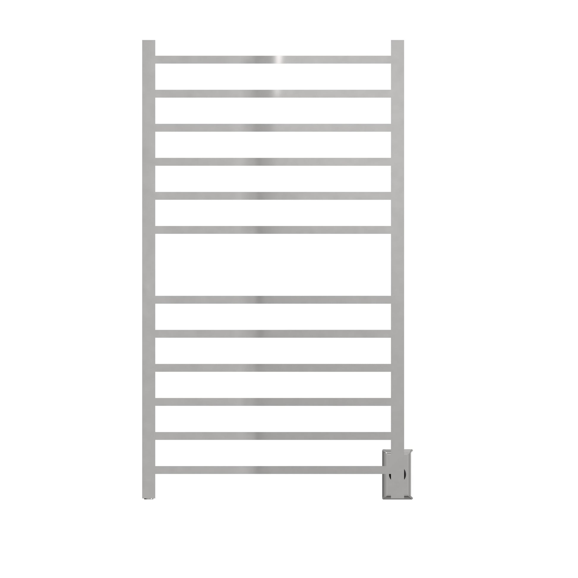 Amba Radiant Large Square 12-Bar Polished Stainless Steel Hardwired and Plug-in Combo Towel Warmer