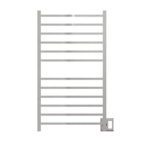 Amba Radiant Large Square 12-Bar Polished Stainless Steel Hardwired and Plug-in Combo Towel Warmer