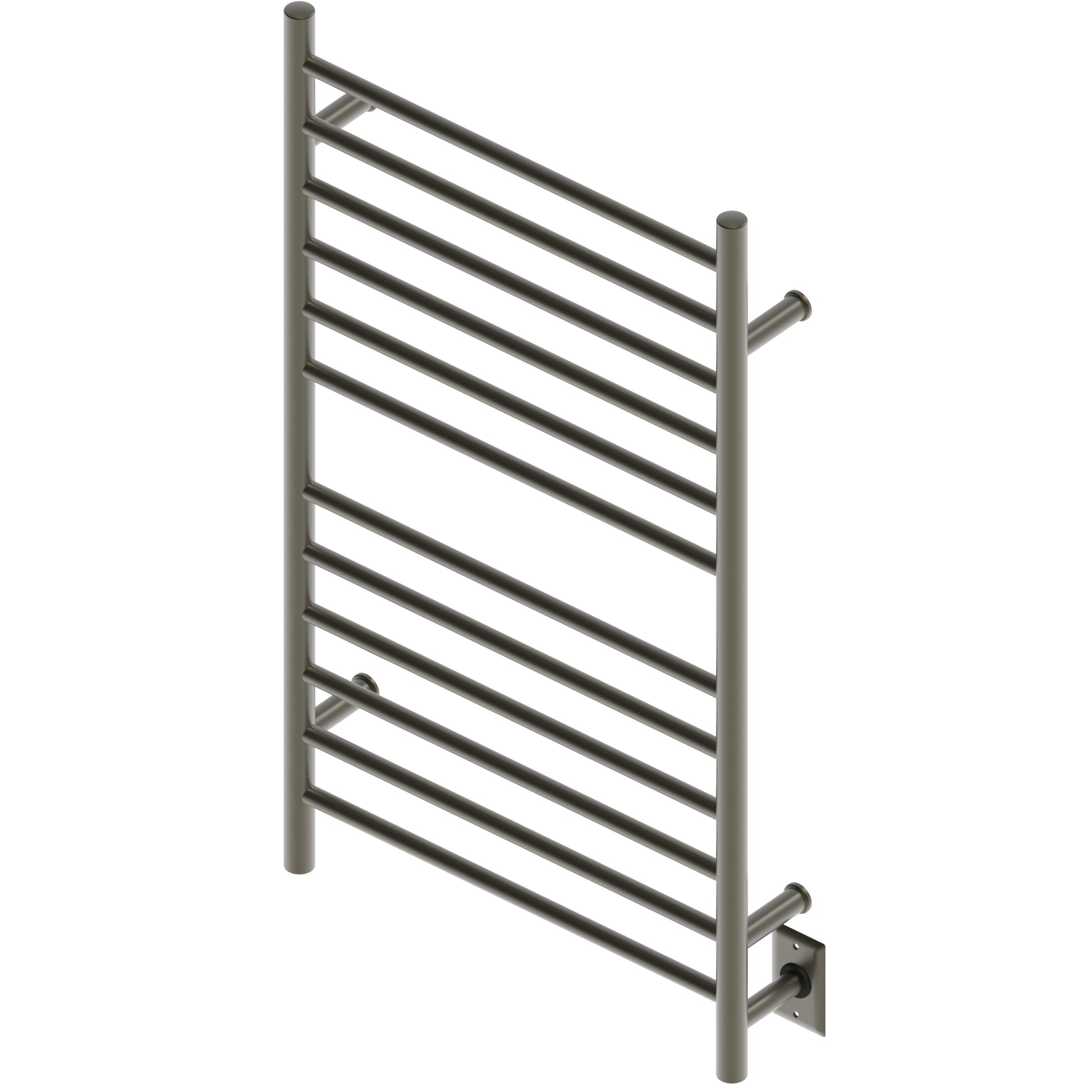 Amba Radiant Large Straight 12-Bar Brushed Bronze Hardwired and Plug-In Combo Towel Warmer