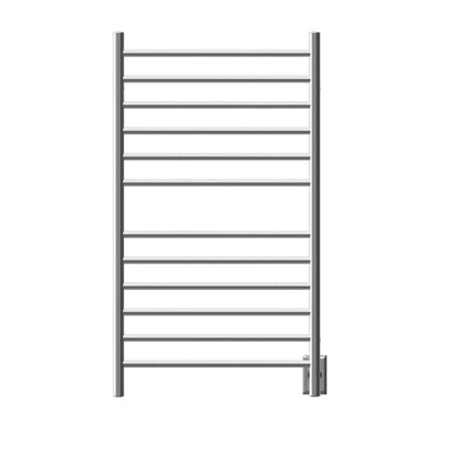 Amba Radiant Large Straight 12-Bar Brushed Stainless Steel Hardwired and Plug-In Combo Towel Warmer