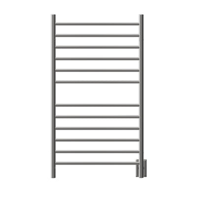 Amba Radiant Large Straight 12-Bar Polished Stainless Steel Hardwired and Plug-In Combo Towel Warmer