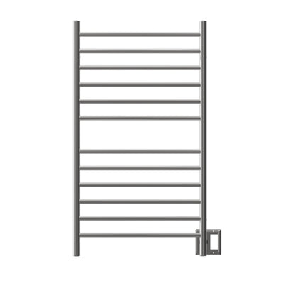 Amba Radiant Large Straight 12-Bar Polished Stainless Steel Hardwired and Plug-In Combo Towel Warmer