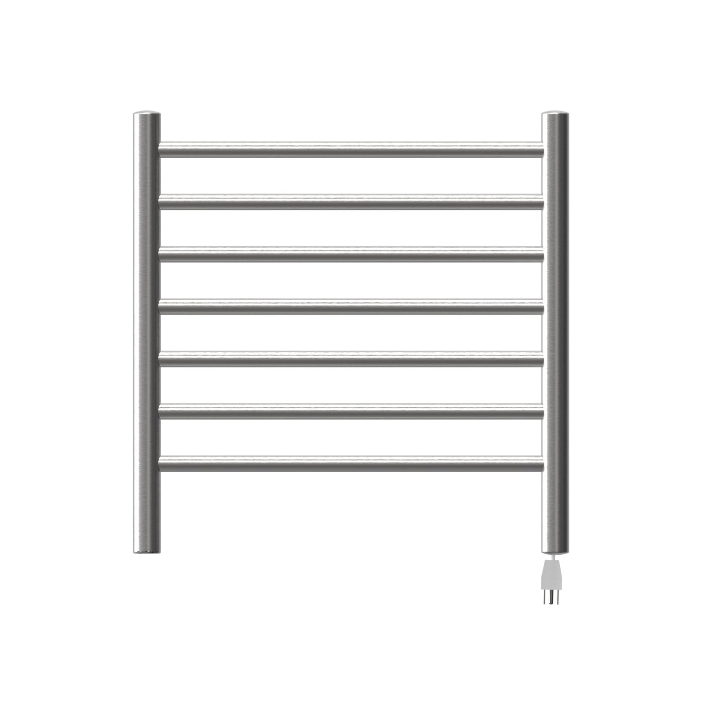 Amba Radiant Small 7-Bar Brushed Stainless Steel Hardwired and Plug-In Combo Towel Warmer