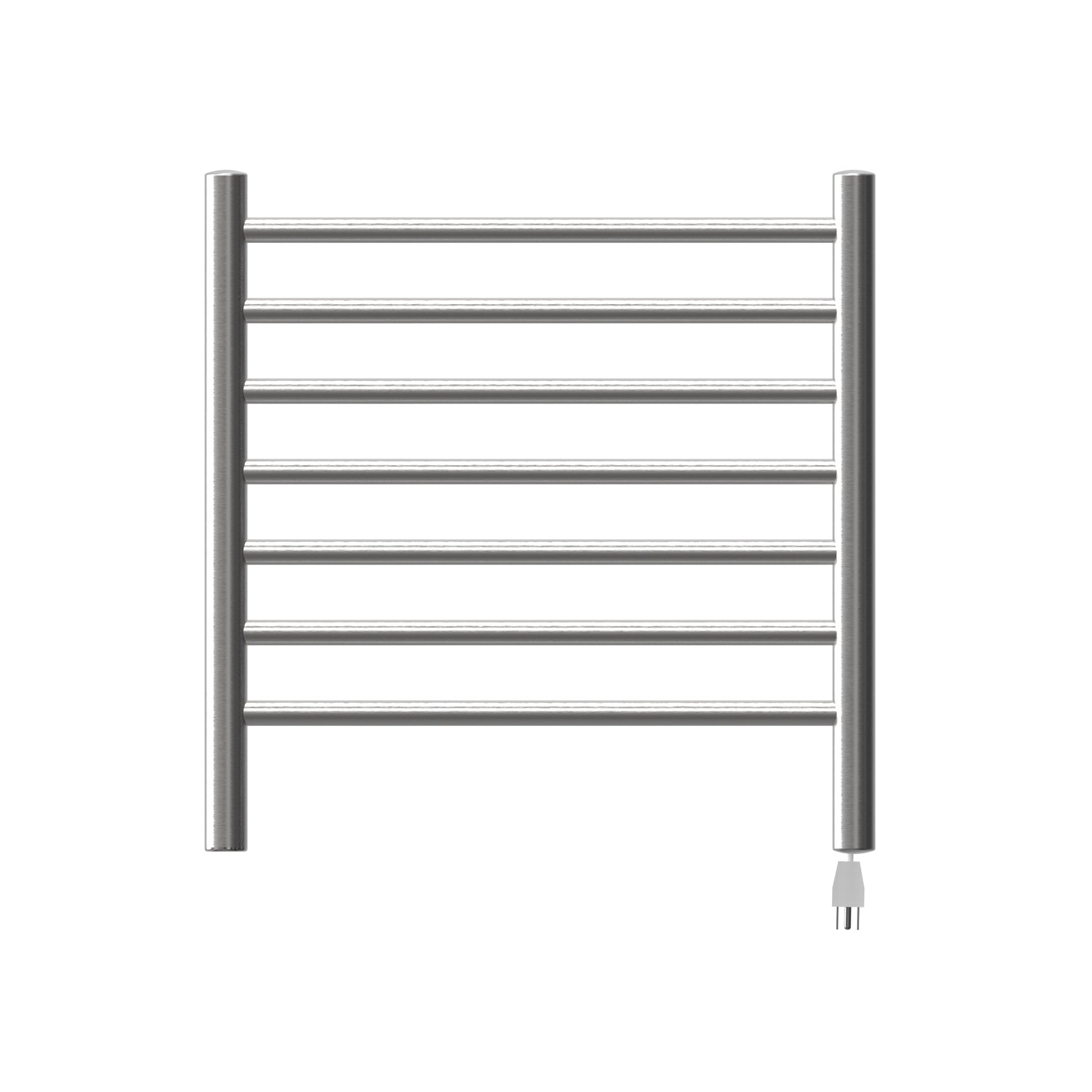 Amba Radiant Small 7-Bar Brushed Stainless Steel Hardwired and Plug-In Combo Towel Warmer