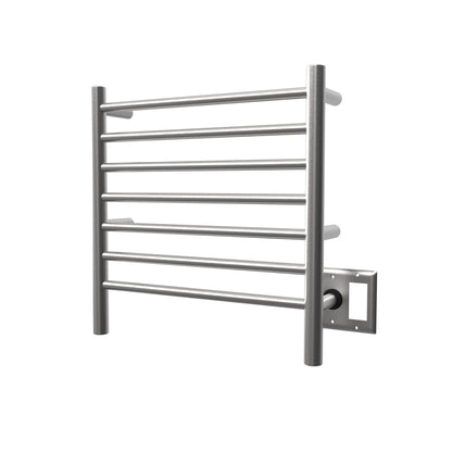 Amba Radiant Small 7-Bar Brushed Stainless Steel Hardwired and Plug-In Combo Towel Warmer