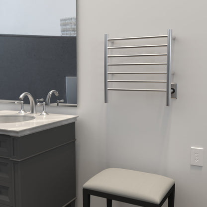 Amba Radiant Small 7-Bar Brushed Stainless Steel Hardwired and Plug-In Combo Towel Warmer