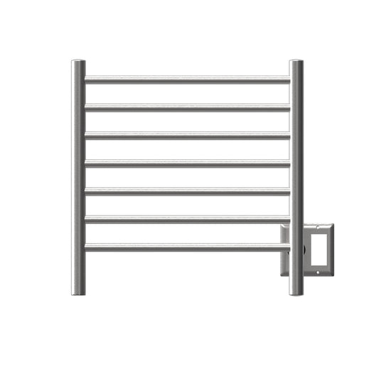 Amba Radiant Small 7-Bar Brushed Stainless Steel Hardwired and Plug-In Combo Towel Warmer