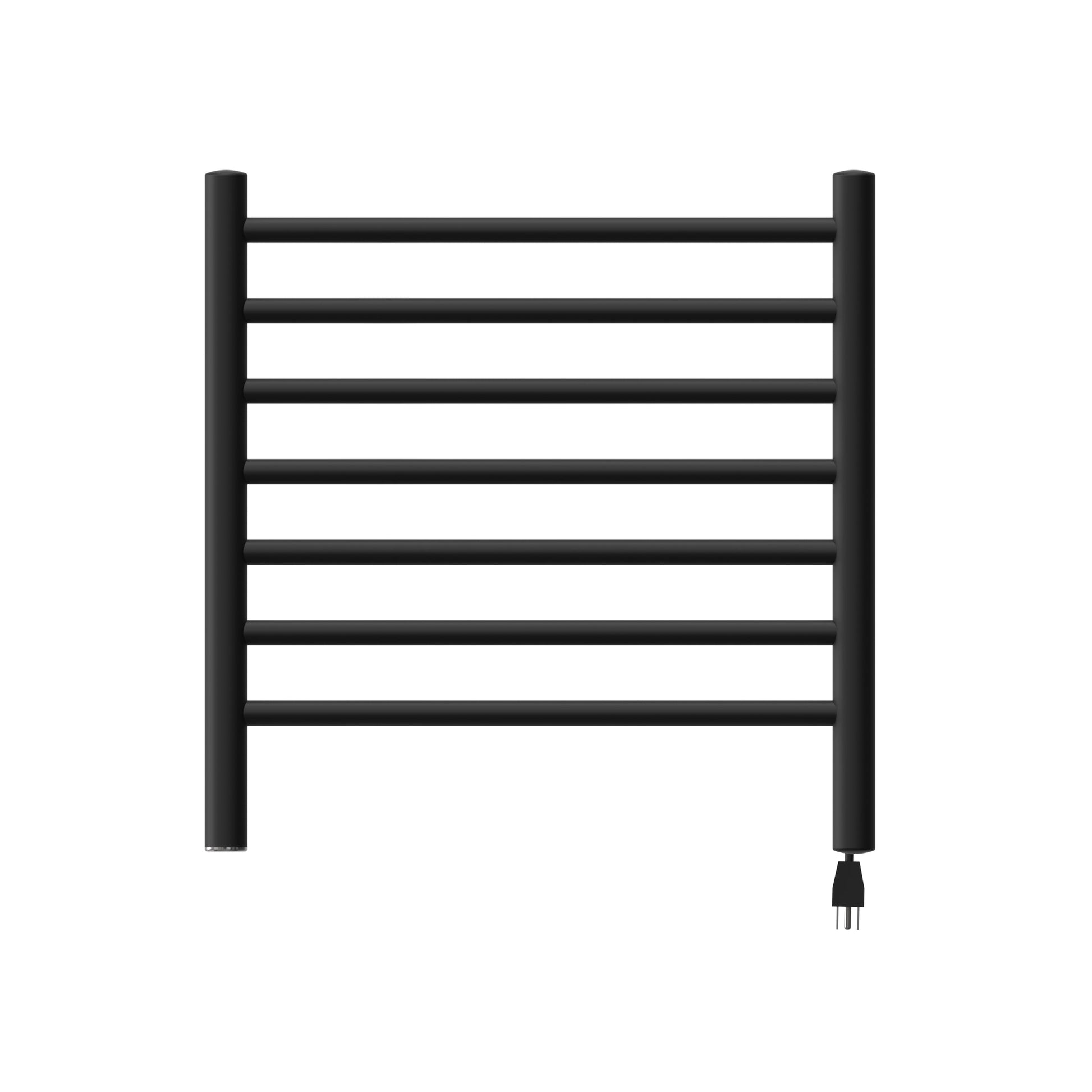 Amba Radiant Small 7-Bar Matte Black Hardwired and Plug-In Combo Towel Warmer