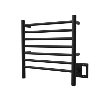 Amba Radiant Small 7-Bar Matte Black Hardwired and Plug-In Combo Towel Warmer