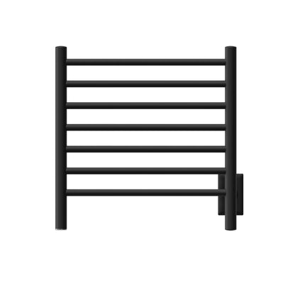 Amba Radiant Small 7-Bar Matte Black Hardwired and Plug-In Combo Towel Warmer