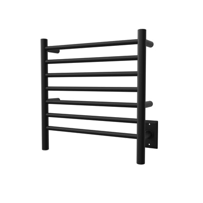 Amba Radiant Small 7-Bar Matte Black Hardwired and Plug-In Combo Towel Warmer