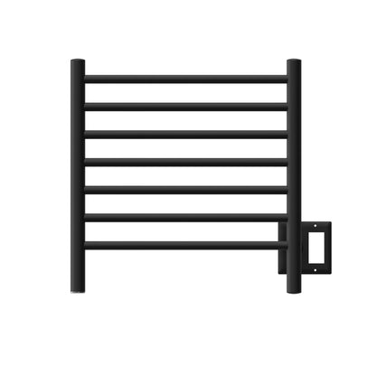 Amba Radiant Small 7-Bar Matte Black Hardwired and Plug-In Combo Towel Warmer