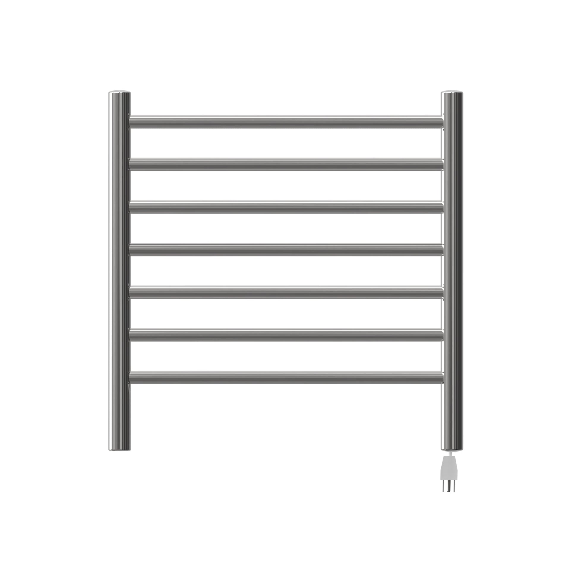 Amba Radiant Small 7-Bar Polished Stainless Steel Hardwired and Plug-In Combo Towel Warmer