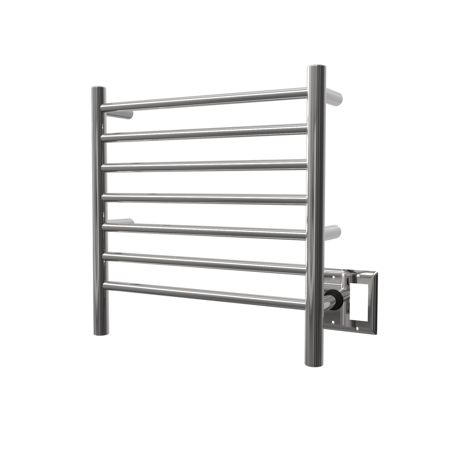 Amba Radiant Small 7-Bar Polished Stainless Steel Hardwired and Plug-In Combo Towel Warmer