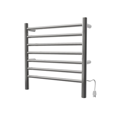 Amba Radiant Small 7-Bar Polished Stainless Steel Hardwired and Plug-In Combo Towel Warmer